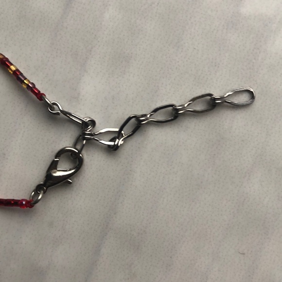 3 Ball Dangle Fire Hand Beaded Necklace - Picture 6 of 6